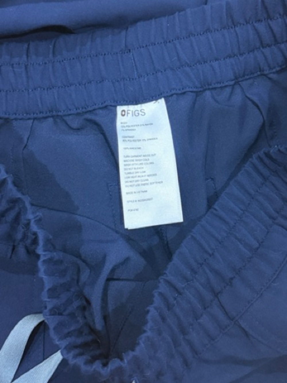 Women’s High Waisted  Zamora FIGS Navy Blue Jogger Scrub Pants with Drawstring - Picture 3 of 3